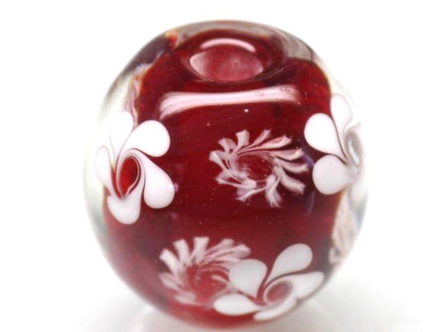 TOKO-BEADS AG994-01 Glass bead 18~20mm AG994-01 花柄とんぼ玉 18~20mm Asian bead & African bead  Handmade,Lampeork,bead,asia,india,ethnic,parts,accessory,beads とんぼ玉,ビーズ,トンボ玉,アジア,インド,エスニック,手作り,パーツ,アクセサリー