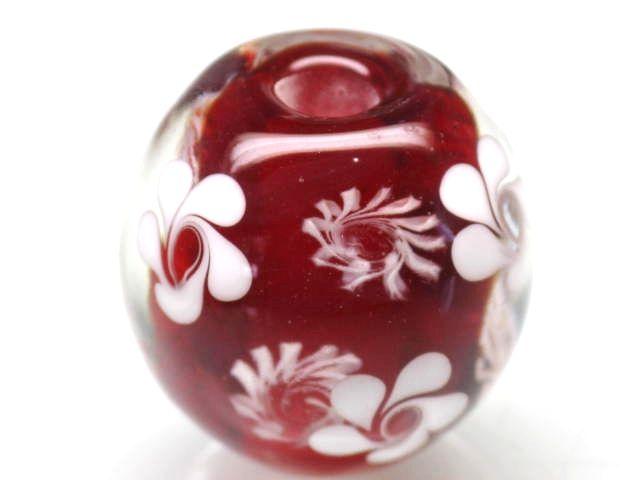 | TOKO-BEADS |AG994-01 花柄とんぼ玉 18~20mmとんぼ玉,ビーズ,トンボ玉,アジア,インド,エスニック,手作り,パーツ,アクセサリー