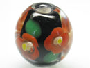 TOKO-BEADS AG994-06 Glass bead 19~20mm AG994-06 花柄とんぼ玉 19~20mm Asian bead & African bead  Handmade,Lampeork,bead,asia,india,ethnic,parts,accessory,beads とんぼ玉,ビーズ,トンボ玉,アジア,インド,エスニック,手作り,パーツ,アクセサリー