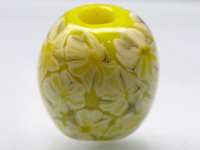 TOKO-BEADS AG994-29 Glass bead 19~20mm AG994-29 花柄とんぼ玉 19~20mm Asian bead & African bead  Handmade,Lampeork,bead,asia,india,ethnic,parts,accessory,beads とんぼ玉,ビーズ,トンボ玉,アジア,インド,エスニック,手作り,パーツ,アクセサリー