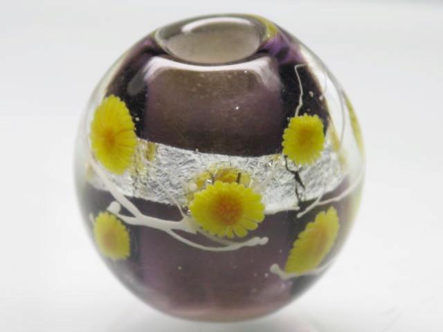 TOKO-BEADS AG995-02 Glass bead 19~20mm AG995-02 花柄とんぼ玉 19~20mm Asian bead & African bead  Handmade,Lampeork,bead,asia,india,ethnic,parts,accessory,beads とんぼ玉,ビーズ,トンボ玉,アジア,インド,エスニック,手作り,パーツ,アクセサリー