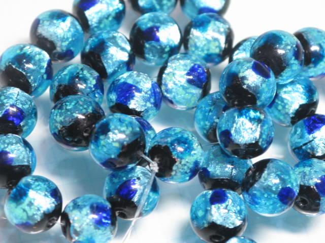 | TOKO-BEADS |AG996N-03 蓄光ホタルガラスビーズ（連） 10mmとんぼ玉,ビーズ,トンボ玉,アジア,インド,エスニック,手作り,パーツ,アクセサリー