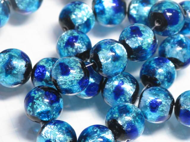 | TOKO-BEADS |AG996N-04 蓄光ホタルガラスビーズ（連） 12mmとんぼ玉,ビーズ,トンボ玉,アジア,インド,エスニック,手作り,パーツ,アクセサリー