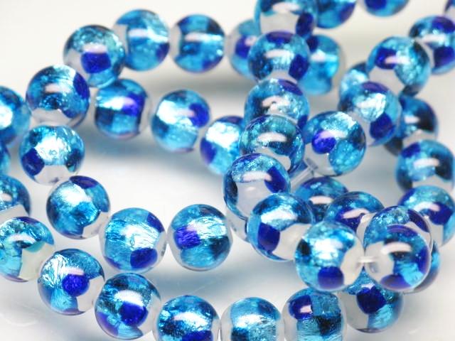 | TOKO-BEADS |AG996N-52 蓄光ホタルガラスビーズ（連） 7~8mmとんぼ玉,ビーズ,トンボ玉,アジア,インド,エスニック,手作り,パーツ,アクセサリー