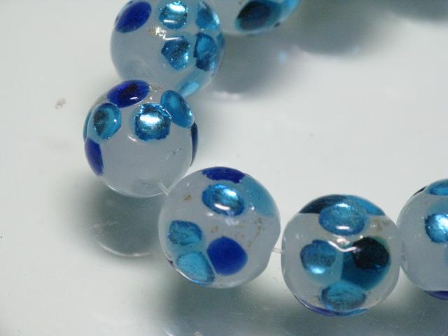 AG997N-32ホタルガラスビーズ（連）9.5-10mmとんぼ玉,ビーズ,トンボ玉,アジア,インド,エスニック,手作り,パーツ,アクセサリー|トコ・ビーズ｜内部に銀箔を封入した美しいホタルガラスビーズです。ハート形・ナツメ型・丸形があります。 (5616678731928)