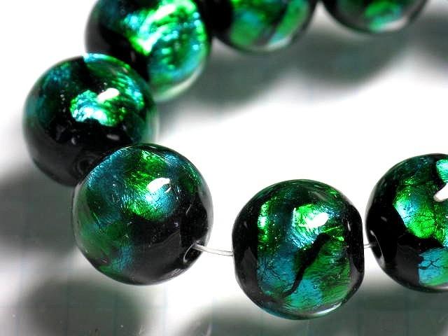 TOKO-BEADS AG997N-65 Firefly glass bead (strand) 14mm AG997N-65 ホタルガラスビーズ（連） 14mm Asian bead & African bead  Handmade,Lampeork,bead,asia,india,ethnic,parts,accessory,beads とんぼ玉,ビーズ,トンボ玉,アジア,インド,エスニック,手作り,パーツ,アクセサリー