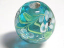 TOKO-BEADS AG998-02 Glass bead 20mm AG998-02 花柄とんぼ玉 20mm Asian bead & African bead  Handmade,Lampeork,bead,asia,india,ethnic,parts,accessory,beads とんぼ玉,ビーズ,トンボ玉,アジア,インド,エスニック,手作り,パーツ,アクセサリー