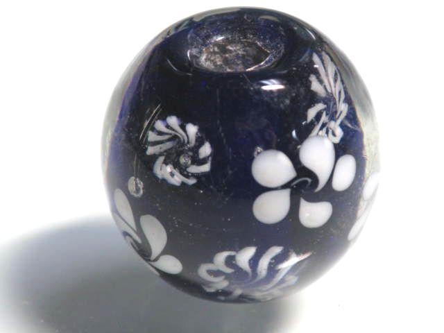 TOKO-BEADS AG998-03 Glass bead 20mm AG998-03 花柄とんぼ玉 20mm Asian bead & African bead  Handmade,Lampeork,bead,asia,india,ethnic,parts,accessory,beads とんぼ玉,ビーズ,トンボ玉,アジア,インド,エスニック,手作り,パーツ,アクセサリー
