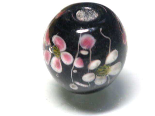 TOKO-BEADS AG998-10 Glass bead 20mm AG998-10 花柄とんぼ玉 20mm Asian bead & African bead  Handmade,Lampeork,bead,asia,india,ethnic,parts,accessory,beads とんぼ玉,ビーズ,トンボ玉,アジア,インド,エスニック,手作り,パーツ,アクセサリー