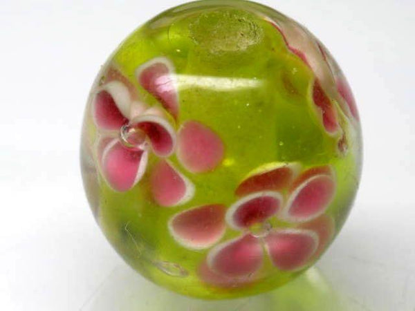 とんぼ玉 とんぼ玉 ラウンド10mm 【マルチカラー×フラワー】 1/4連～1連｜天然石