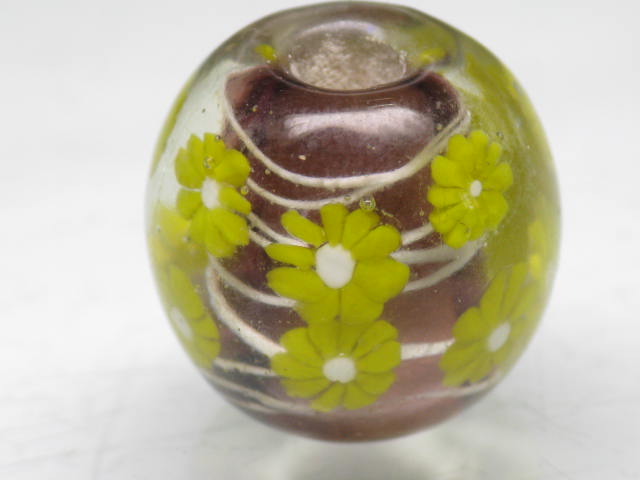 TOKO-BEADS AG999-40 Glass bead 18~20mm AG999-40 花柄とんぼ玉 18~20mm Asian bead & African bead  Handmade,Lampeork,bead,asia,india,ethnic,parts,accessory,beads とんぼ玉,ビーズ,トンボ玉,アジア,インド,エスニック,手作り,パーツ,アクセサリー