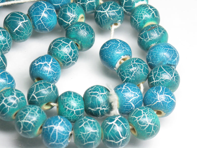 | TOKO-BEADS |AW184P-63 クラックウッドビーズ（40個パック） 11mmとんぼ玉,ビーズ,トンボ玉,アジア,インド,エスニック,手作り,パーツ,アクセサリー