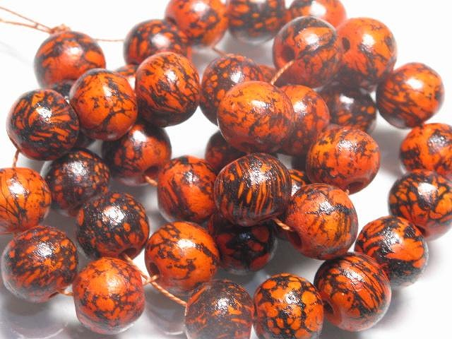 | TOKO-BEADS |AW193N-06 ウッドビーズ（連） 13.5~14mmとんぼ玉,ビーズ,トンボ玉,アジア,インド,エスニック,手作り,パーツ,アクセサリー