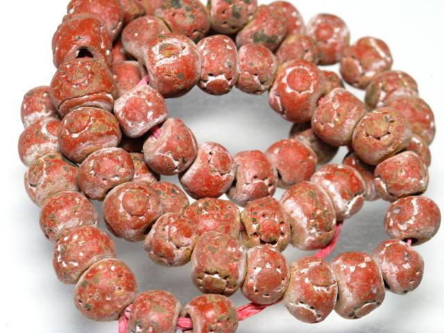 | TOKO-BEADS |AZ134N-04 クレイビーズ（連） 10~12mmとんぼ玉,ビーズ,トンボ玉,アジア,インド,エスニック,手作り,パーツ,アクセサリー