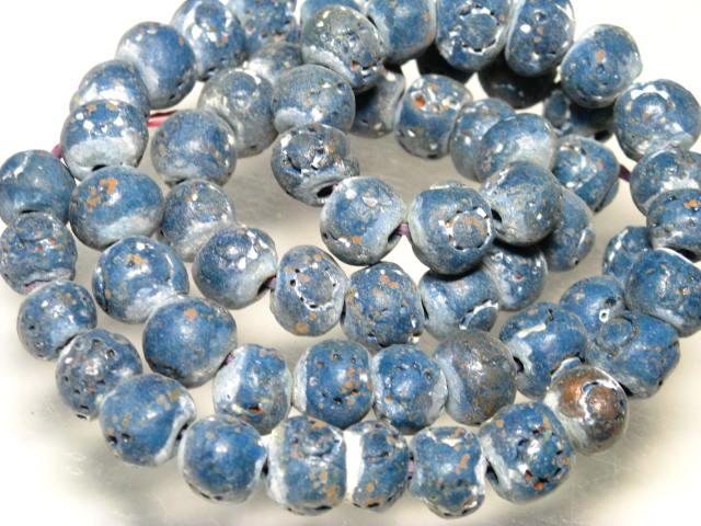 | TOKO-BEADS |AZ134N-08 クレイビーズ（連） 11mmとんぼ玉,ビーズ,トンボ玉,アジア,インド,エスニック,手作り,パーツ,アクセサリー