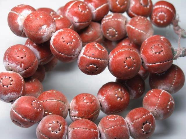 | TOKO-BEADS |AZ134N-16 クレイビーズ（連） 13~15mmとんぼ玉,ビーズ,トンボ玉,アジア,インド,エスニック,手作り,パーツ,アクセサリー