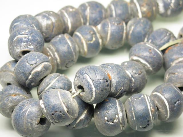 | TOKO-BEADS |AZ134N-19 クレイビーズ（連） 16~18mmとんぼ玉,ビーズ,トンボ玉,アジア,インド,エスニック,手作り,パーツ,アクセサリー