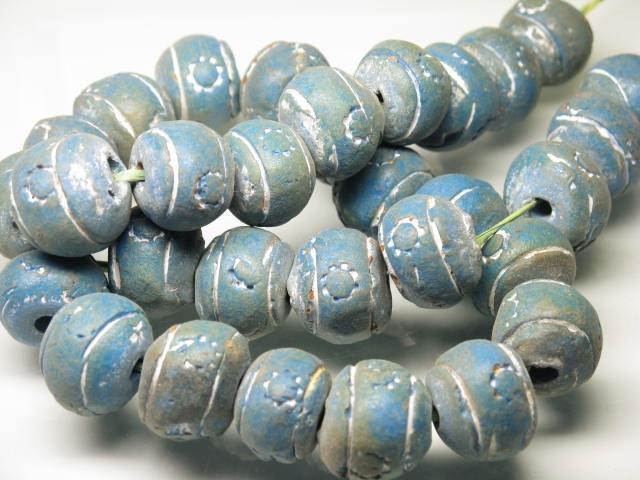 | TOKO-BEADS |AZ134N-20 クレイビーズ（連） 16~18mmとんぼ玉,ビーズ,トンボ玉,アジア,インド,エスニック,手作り,パーツ,アクセサリー