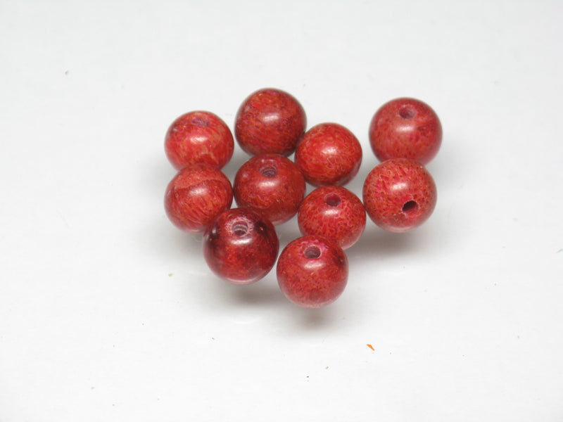 TOKO-BEADS AZ136P-02 Coral bead (10pcs) 7mm AZ136P-02 サンゴ丸玉（10個パック） 7mm Asian bead & African bead  Handmade,Lampeork,bead,asia,india,ethnic,parts,accessory,beads とんぼ玉,ビーズ,トンボ玉,アジア,インド,エスニック,手作り,パーツ,アクセサリー
