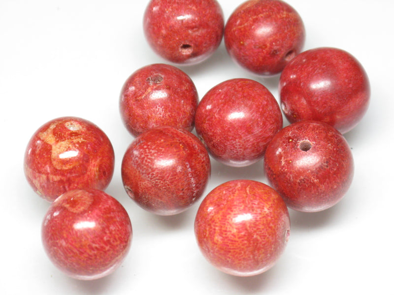 TOKO-BEADS AZ136P-05 Coral bead (10pcs) 15~16mm AZ136P-05 サンゴ丸玉（10個パック） 15~16mm Asian bead & African bead  Handmade,Lampeork,bead,asia,india,ethnic,parts,accessory,beads とんぼ玉,ビーズ,トンボ玉,アジア,インド,エスニック,手作り,パーツ,アクセサリー
