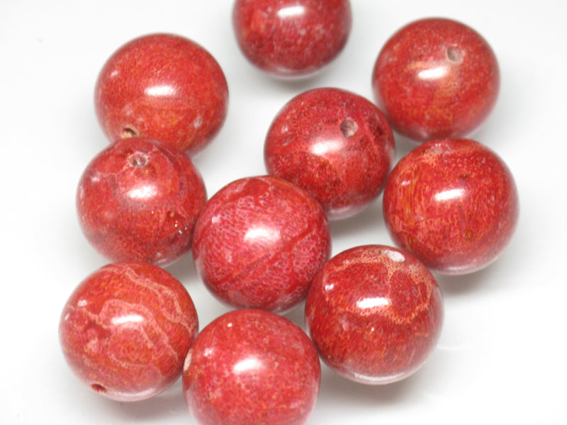 TOKO-BEADS AZ136P-06 Coral bead (10pcs) 16.5~17mm AZ136P-06 サンゴ丸玉（10個パック） 16.5~17mm Asian bead & African bead  Handmade,Lampeork,bead,asia,india,ethnic,parts,accessory,beads とんぼ玉,ビーズ,トンボ玉,アジア,インド,エスニック,手作り,パーツ,アクセサリー