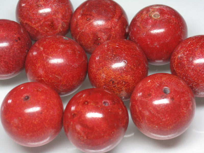 TOKO-BEADS AZ136P-07 Coral bead (10pcs) 20~21mm AZ136P-07 サンゴ丸玉（10個パック） 20~21mm Asian bead & African bead  Handmade,Lampeork,bead,asia,india,ethnic,parts,accessory,beads とんぼ玉,ビーズ,トンボ玉,アジア,インド,エスニック,手作り,パーツ,アクセサリー