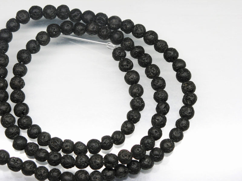 TOKO-BEADS AZ140N-01 Volcanic Rock bead (Strand) 4mm AZ140N-01 火山岩ビーズ（連） 4mm Asian bead & African bead  Handmade,Lampeork,bead,asia,india,ethnic,parts,accessory,beads とんぼ玉,ビーズ,トンボ玉,アジア,インド,エスニック,手作り,パーツ,アクセサリー