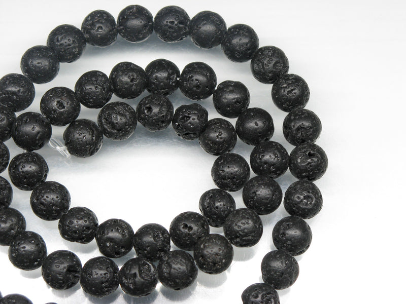 | TOKO-BEADS |AZ140N-02 火山岩ビーズ（連） 6.5mmとんぼ玉,ビーズ,トンボ玉,アジア,インド,エスニック,手作り,パーツ,アクセサリー