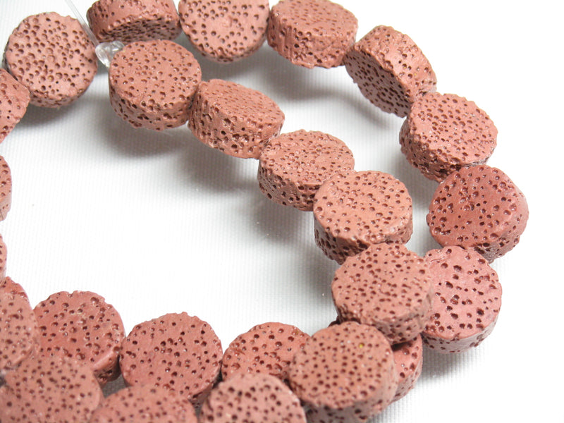 | TOKO-BEADS |AZ143N-08 火山岩ビーズ（連） 14.5mmとんぼ玉,ビーズ,トンボ玉,アジア,インド,エスニック,手作り,パーツ,アクセサリー