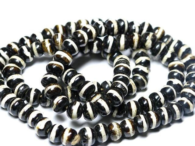 | TOKO-BEADS |BB109N-21 ボーンビーズ（連） 6.5mmとんぼ玉,ビーズ,トンボ玉,アジア,インド,エスニック,手作り,パーツ,アクセサリー