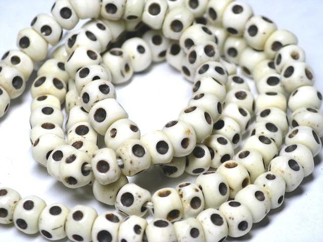 | TOKO-BEADS |BB109N-32 ボーンビーズ（連） 6.5mmとんぼ玉,ビーズ,トンボ玉,アジア,インド,エスニック,手作り,パーツ,アクセサリー