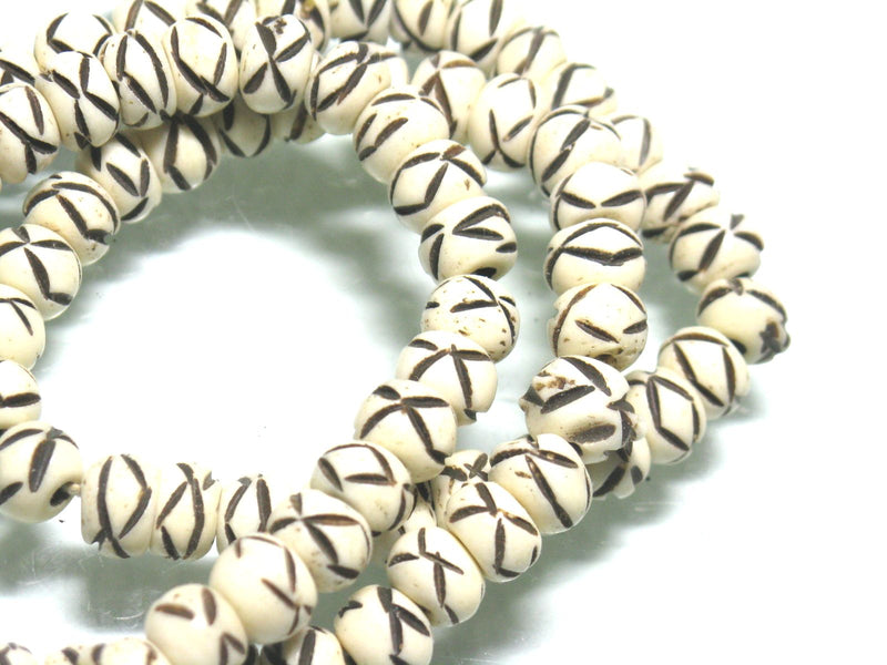 TOKO-BEADS BB109-33N Bone bead (strand) 8mm BB109-33N ボーンビーズ（連） 8mm Asian bead & African bead  Handmade,Lampeork,bead,asia,india,ethnic,parts,accessory,beads とんぼ玉,ビーズ,トンボ玉,アジア,インド,エスニック,手作り,パーツ,アクセサリー