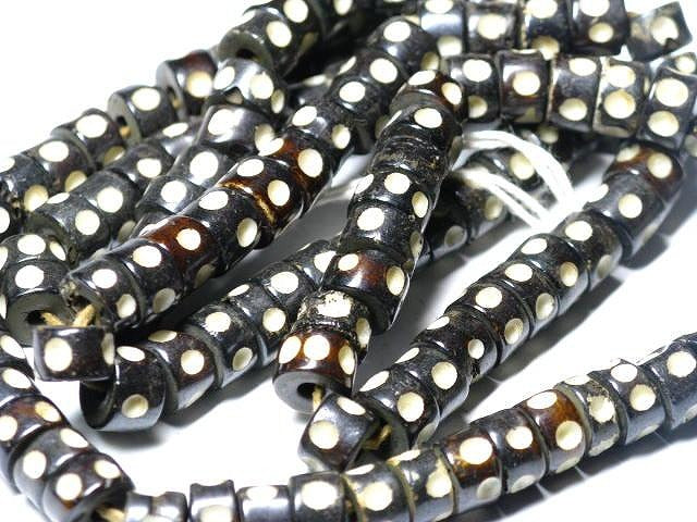 | TOKO-BEADS |BB109N-39 ボーンビーズ（連） 8mmとんぼ玉,ビーズ,トンボ玉,アジア,インド,エスニック,手作り,パーツ,アクセサリー