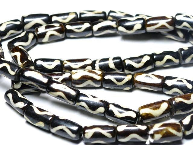 TOKO-BEADS BB109-50N Batik Bone bead (strand) 11.5~13mm BB109-50N ボーンビーズ（連） 11.5~13mm Asian bead & African bead  Handmade,Lampeork,bead,asia,india,ethnic,parts,accessory,beads とんぼ玉,ビーズ,トンボ玉,アジア,インド,エスニック,手作り,パーツ,アクセサリー