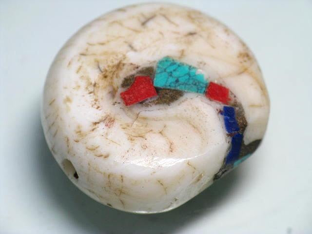 TOKO-BEADS BB110-61 Afghan Antique Shell bead 25mm BB110-61 アフガンアンティークシェルビーズ 25mm Asian bead & African bead  Handmade,Lampeork,bead,asia,india,ethnic,parts,accessory,beads とんぼ玉,ビーズ,トンボ玉,アジア,インド,エスニック,手作り,パーツ,アクセサリー