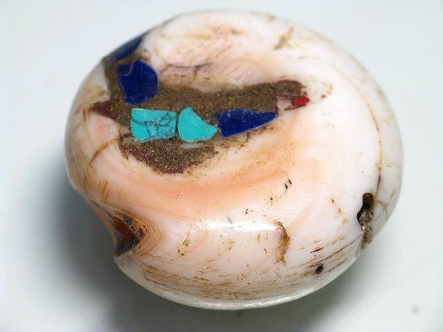 TOKO-BEADS BB110-67 Afghan Antique Shell bead 28mm BB110-67 アフガンアンティークシェルビーズ 28mm Asian bead & African bead  Handmade,Lampeork,bead,asia,india,ethnic,parts,accessory,beads とんぼ玉,ビーズ,トンボ玉,アジア,インド,エスニック,手作り,パーツ,アクセサリー