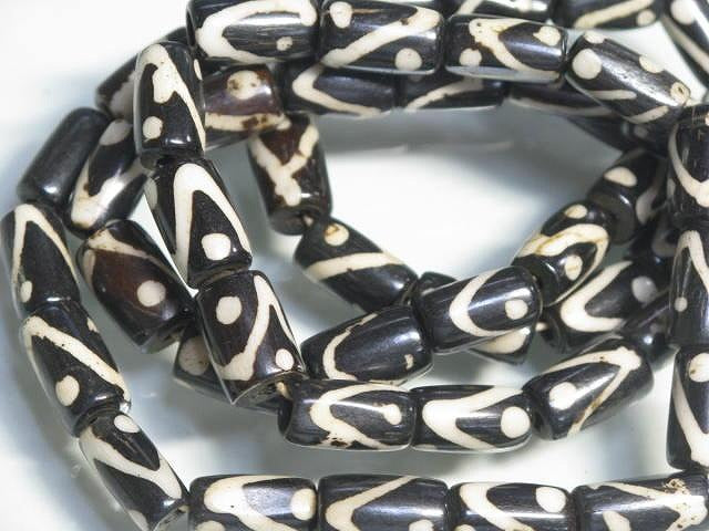 TOKO-BEADS BB114-11N Batik Bone bead (strand) 7mm BB114-11N ボーンビーズ（連） 7mm Asian bead & African bead  Handmade,Lampeork,bead,asia,india,ethnic,parts,accessory,beads とんぼ玉,ビーズ,トンボ玉,アジア,インド,エスニック,手作り,パーツ,アクセサリー
