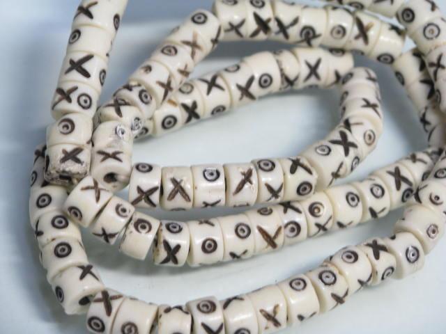 | TOKO-BEADS |BB115N-01 ボーンビーズ（連） 7.5mmとんぼ玉,ビーズ,トンボ玉,アジア,インド,エスニック,手作り,パーツ,アクセサリー