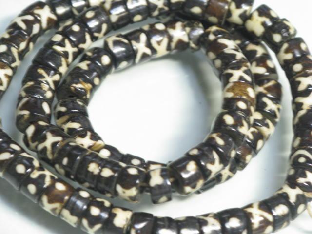 | TOKO-BEADS |BB115N-05 ボーンビーズ（連） 7.5mmとんぼ玉,ビーズ,トンボ玉,アジア,インド,エスニック,手作り,パーツ,アクセサリー