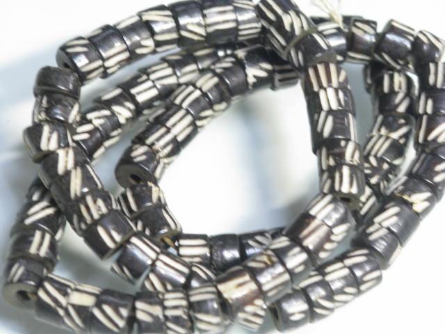 | TOKO-BEADS |BB115N-07 ボーンビーズ（連） 7.5mmとんぼ玉,ビーズ,トンボ玉,アジア,インド,エスニック,手作り,パーツ,アクセサリー