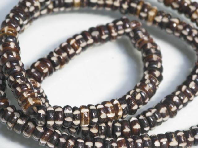 | TOKO-BEADS |BB115N-12 ボーンビーズ（連） 6mmとんぼ玉,ビーズ,トンボ玉,アジア,インド,エスニック,手作り,パーツ,アクセサリー