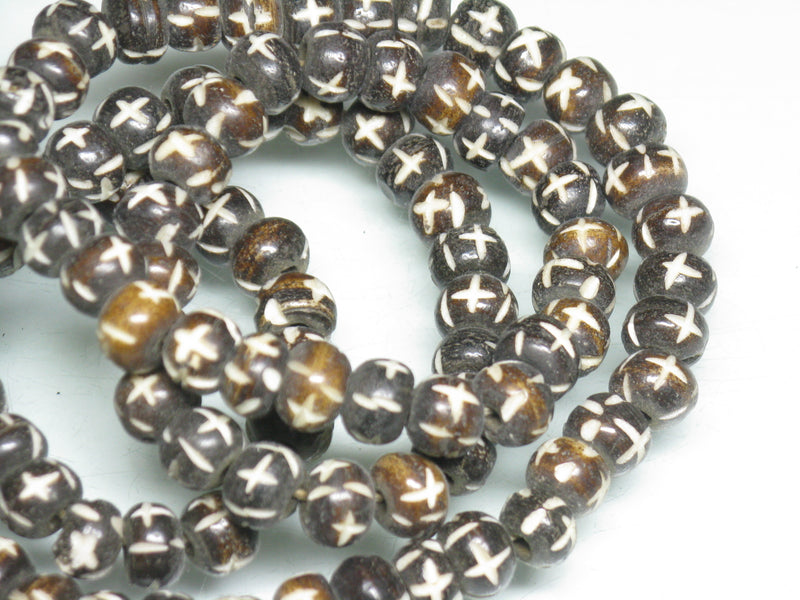 TOKO-BEADS BB116N-05 Bone bead 8.5mm BB116N-05 ボーンビーズ（連） 8.5mm Asian bead & African bead  Handmade,Lampeork,bead,asia,india,ethnic,parts,accessory,beads とんぼ玉,ビーズ,トンボ玉,アジア,インド,エスニック,手作り,パーツ,アクセサリー