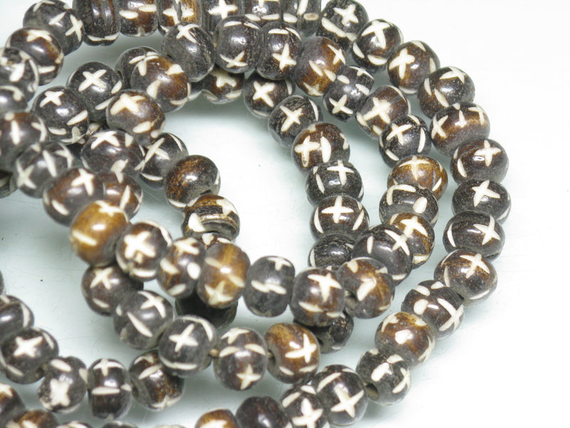 | TOKO-BEADS |BB116N-05 ボーンビーズ（連） 8.5mmとんぼ玉,ビーズ,トンボ玉,アジア,インド,エスニック,手作り,パーツ,アクセサリー