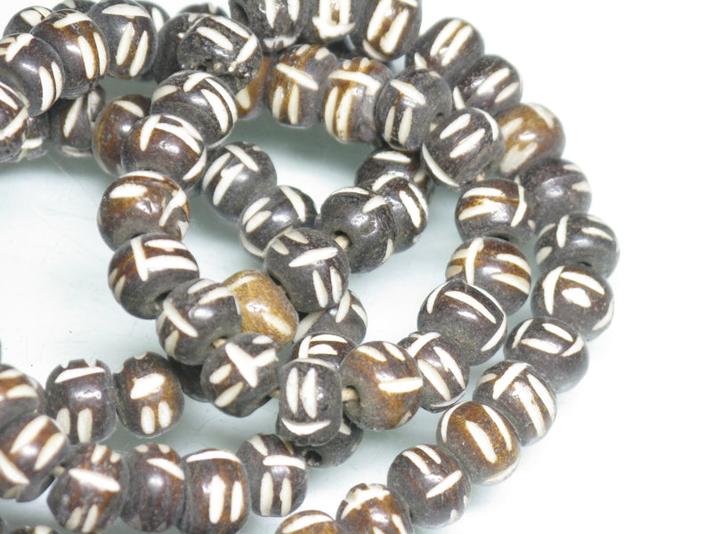 | TOKO-BEADS |BB116N-07 ボーンビーズ（連） 8.5mmとんぼ玉,ビーズ,トンボ玉,アジア,インド,エスニック,手作り,パーツ,アクセサリー