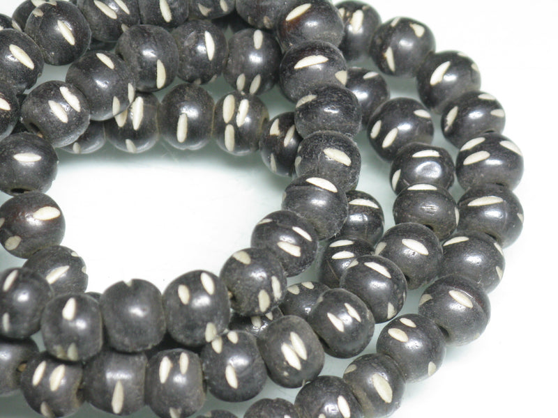 | TOKO-BEADS |BB116N-08 ボーンビーズ（連） 8.5mmとんぼ玉,ビーズ,トンボ玉,アジア,インド,エスニック,手作り,パーツ,アクセサリー