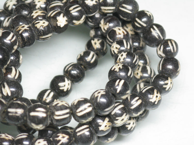 | TOKO-BEADS |BB116N-09 ボーンビーズ（連） 8.5mmとんぼ玉,ビーズ,トンボ玉,アジア,インド,エスニック,手作り,パーツ,アクセサリー