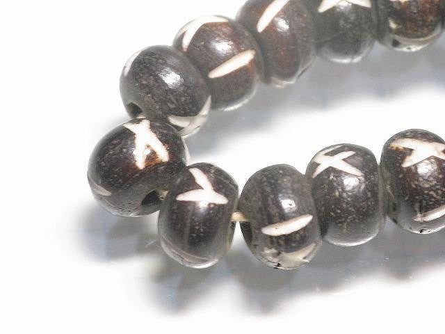 TOKO-BEADS BB116N-15 Bone bead 8.5mm BB116N-15 ボーンビーズ（連） 8.5mm Asian bead & African bead  Handmade,Lampeork,bead,asia,india,ethnic,parts,accessory,beads とんぼ玉,ビーズ,トンボ玉,アジア,インド,エスニック,手作り,パーツ,アクセサリー