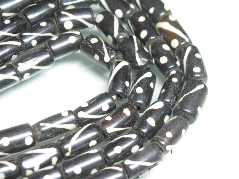 TOKO-BEADS BB119-03N Batik Bone bead 6~7mm BB119-03N ボーンビーズ（連） 6~7mm Asian bead & African bead  Handmade,Lampeork,bead,asia,india,ethnic,parts,accessory,beads とんぼ玉,ビーズ,トンボ玉,アジア,インド,エスニック,手作り,パーツ,アクセサリー