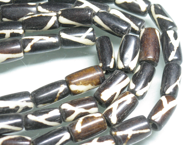 TOKO-BEADS BB119-06N Batik Bone bead 6~7mm BB119-06N ボーンビーズ（連） 6~7mm Asian bead & African bead  Handmade,Lampeork,bead,asia,india,ethnic,parts,accessory,beads とんぼ玉,ビーズ,トンボ玉,アジア,インド,エスニック,手作り,パーツ,アクセサリー