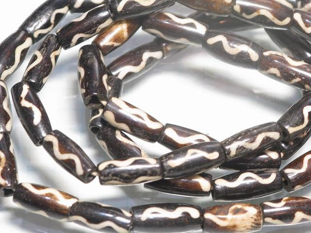 | TOKO-BEADS |BB119N-09 ボーンビーズ（連） 6~7mmとんぼ玉,ビーズ,トンボ玉,アジア,インド,エスニック,手作り,パーツ,アクセサリー